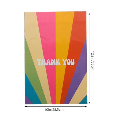Homoyoyo 100 Stück Wasserdichte Versandtaschen Rainbow Thank You mit Starker Selbstklebung Reißfeste Verpackungsbeutel für Sichere Paketversendung und Geschenkverpackung von Homoyoyo