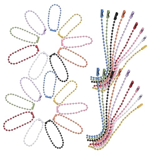 Homoyoyo 100 Stück Weihnachtsbaum Anhänger Kugelkette Schlüsselanhänger Metall Perlenketten Diy Schmuck Zubehör Mixfarben für Weihnachten Party Hochzeit Dekoration von Homoyoyo