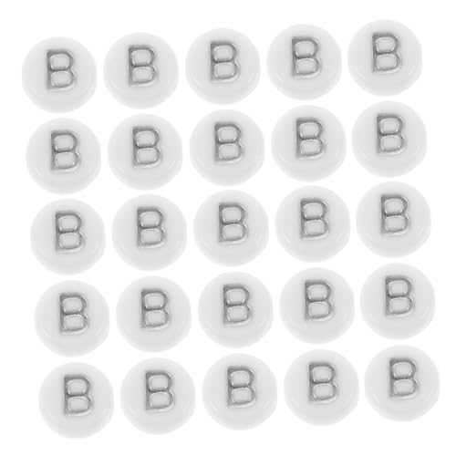 Homoyoyo 100 Stück Weiße Buchstabenperlen aus Acryl mit Silberner Gravur Flach-rund Leicht und Langlebig für DIY Schmuckherstellung Wie Armbänder Halsketten und Schlüsselanhänger Homoyoyo 100 Stück Weiße Buchstabenperlen aus Acryl mit Silberner Gravur Flach-rund Leicht und Langlebig für DIY Schmuckherstellung Wie Armbänder Halsketten und Schlüsselanhänger von Homoyoyo