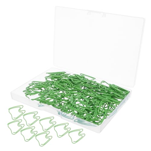 Homoyoyo 100 Stück Zahnförmige Büroklammern Grün Paper Clamps Für Dokumentenorganisation Schulbedarf Kreative Scrapbook Clips Mit Starker Haltekraft von Homoyoyo
