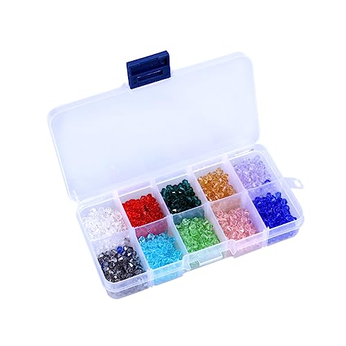 Homoyoyo 1000 Stück DIY Kristall Rhombus Perlen Farben Glasperlen für Schmuckherstellung Armbänder und Aufbewahrungsbox von Homoyoyo