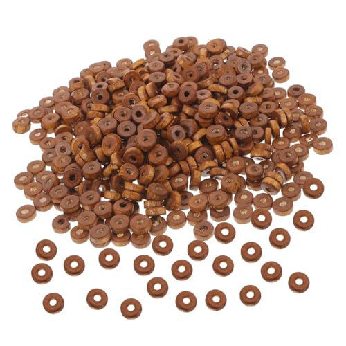 Homoyoyo 1000 Stück Holzperlen mit Flach Braun Natürliche Bastelperlen für Schmuckherstellung DIY Armband Halskette und Dekoration Glatte Oberfläche Umweltfreundliches Material von Homoyoyo