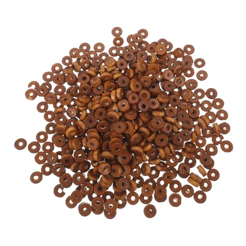 Homoyoyo 1000 Stück Kleine Flache Holzperlen in Kaffeebraun Langlebige DIY Schmuckperlen mit Glatter Oberfläche und Praktischem zum Auffädeln und Armbandherstellung Natürliche von Homoyoyo