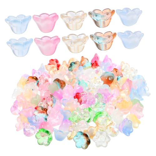 Homoyoyo 100Stücke DIY Blumenperlen Ästhetische Dangle Charms für Schmuckherstellung Glasperlen Accessoires für Armbänder und Vielseitige Bastelmaterialien von Homoyoyo