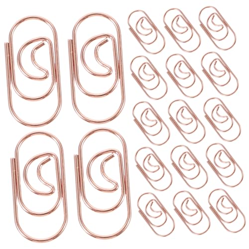 Homoyoyo 100Stücke Dekorative Büroklammern Roségold Niedliche Mond Designs für Bürobedarf Vielseitige Clips zur Dokumentenorganisation für Täglichen Gebrauch von Homoyoyo