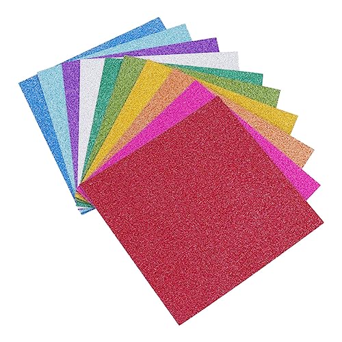 Homoyoyo 100Stücke Glitzerpapier Selbstklebend Farben À für DIY Bastelprojekte Umweltfreundliches Material Kunstwerke von Homoyoyo