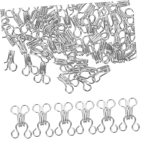 Homoyoyo 100Stücke Haken und Augen Verschluss Langlebigem Metallknöpfe für Nähprojekte für Unterwäsche Kleider Hosen und Bastelarbeiten Robust und Einfach von Homoyoyo