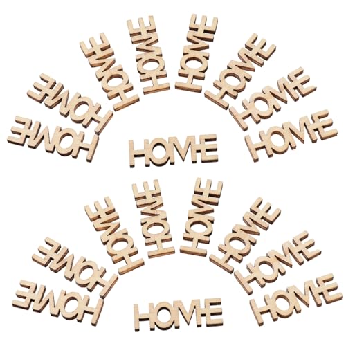 Homoyoyo 100Stücke Holz Home Schnitte Unvollendete Wörter Ausschnitte Für DIY Holzhandwerk Dekoration Und Kreativprojekte Blanko Für Persönliche Gestaltung von Homoyoyo
