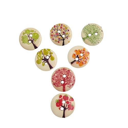 Homoyoyo 100Stücke Holzknöpfe Bastelzubehör für Scrapbooking Naturfarben Umweltfreundliche DIY Knöpfe für Projekte von Homoyoyo