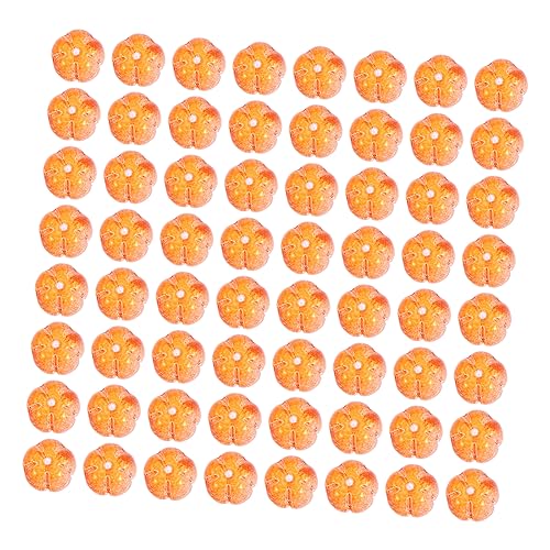 Homoyoyo 100Stücke Kürbisperlen für Schmuckherstellung DIY Kürbisform Perlen Nontoxisch für Halloween Dekoration und Kreative Kunstwerke von Homoyoyo