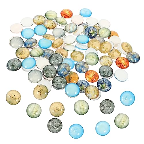 Homoyoyo 100 Stück Leuchtende Glaskuppel Edelsteine für Selbstgemacht Schmuckherstellung Runde Edelstein Patches zur Kreativen Dekoration und Basteln von Homoyoyo