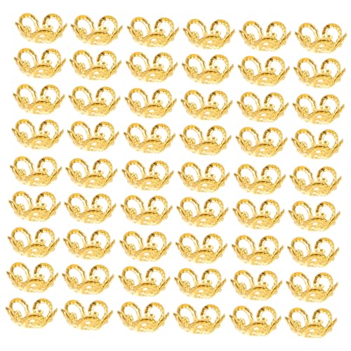 Homoyoyo 100Stücke Perlenkappen Metall DIY Schmuckzubehör Für Armbänder Und Halsketten Lochdurchmesser Für Lose Perlen Goldfarbene von Homoyoyo