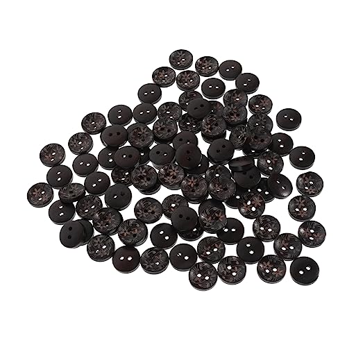 Homoyoyo 100Stücke Schwarze Holzknöpfe für Kleidung für Nähprojekte und Bastelarbeiten Glatte Oberfläche Praktische für Mäntel Shirts und Mehr von Homoyoyo