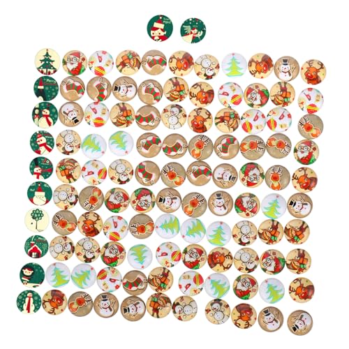 Homoyoyo 100Stücke Weihnachtsglas Patches Cabochons Edelstein Flat Back Dome Zufällige Muster für DIY Schmuck zur Fenster und Weihnachtsdekoration von Homoyoyo