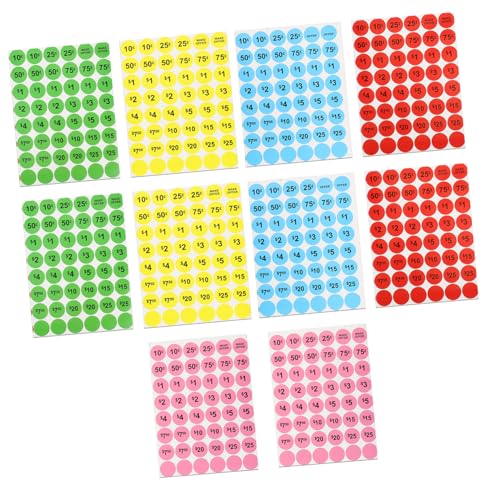 Homoyoyo 10Blätter Ablösbare Preisschilder Selbstklebende Preisaufkleber Für Einzelhandel Preisetiketten Für Flohmärkte Und Garagenverkäufe Preisaufkleber Für Kleine Homoyoyo 10Blätter Ablösbare Preisschilder Selbstklebende Preisaufkleber Für Einzelhandel Preisetiketten Für Flohmärkte Und Garagenverkäufe Preisaufkleber Für Kleine von Homoyoyo