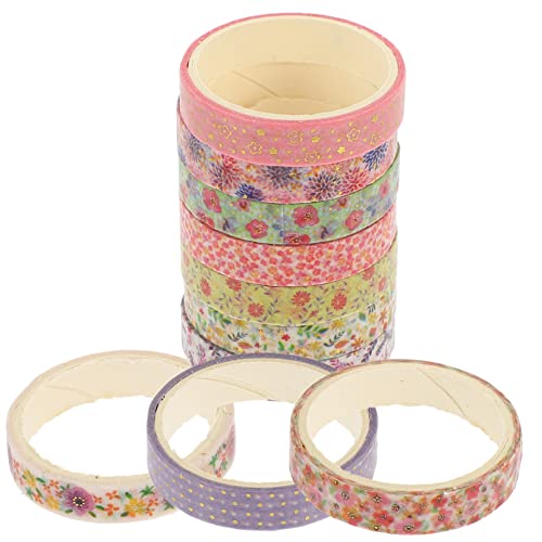 Homoyoyo 10Rollen Dekorative Washi Tape Bunte Klebebänder für Scrapbooking DIY Projekte Fotoalben Leicht Abziehbar und Anpassbar für und Kreative Bastelarbeiten von Homoyoyo