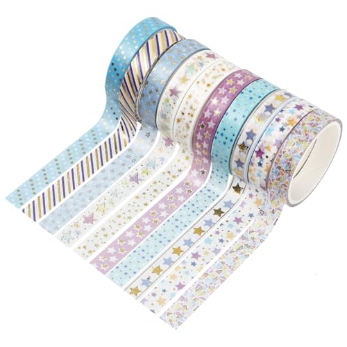 Homoyoyo 10Rollen Washi Tape Set Dekoratives Klebeband für DIY Handwerk Umweltfreundliches Papiermaterial Vielfältige Muster zum Scrapbooking und Basteln von Homoyoyo