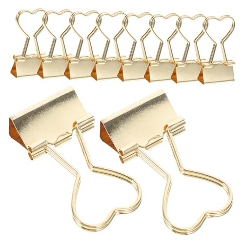 Homoyoyo 10Stücke Binder Clips Clips für Dokumente Kreative Büroklammern Praktische Metallclips für Zuhause und Büro Goldene Design von Homoyoyo