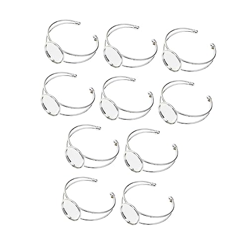Homoyoyo 10Stücke DIY Armband Lünette Basis Armband Mit Öffnung Für Schmuckherstellung Zum Einsetzen Von Edelsteinen Oder Harzdekorationen von Homoyoyo