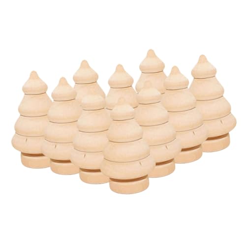 Homoyoyo 10Stücke DIY Leere Holz Weihnachtsbäume Für Natürliche Holzfiguren Zum Bemalen Und Basteln Handwerksprojekt Für Weihnachtszeit von Homoyoyo