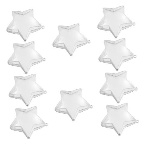 Homoyoyo 10Stücke Durchsichtige Kunststoff Sterne Ornamente Befüllbare Bastelkugeln für Hochzeiten Weihnachten und Party Dekorationen Langlebig und Einfach zu Montieren Homoyoyo 10Stücke Durchsichtige Kunststoff Sterne Ornamente Befüllbare Bastelkugeln für Hochzeiten Weihnachten und Party Dekorationen Langlebig und Einfach zu Montieren von Homoyoyo
