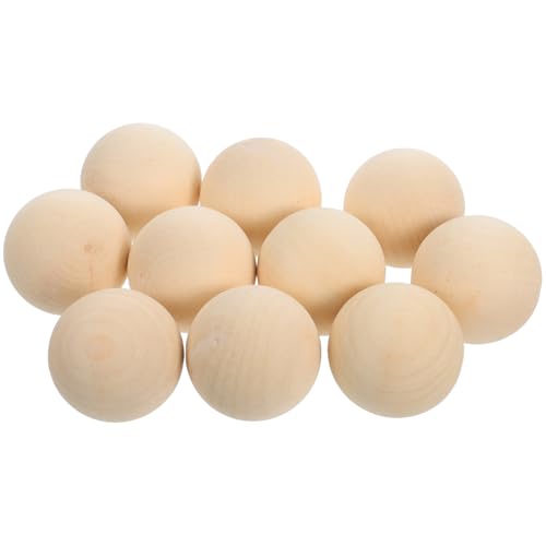 Homoyoyo 10Stücke Große Holzkugeln Porenfrei Glatte Runde Holzperlen für DIY Bastelprojekte Natürliche Holzkugeln für Bemalen Gestalten von Homoyoyo