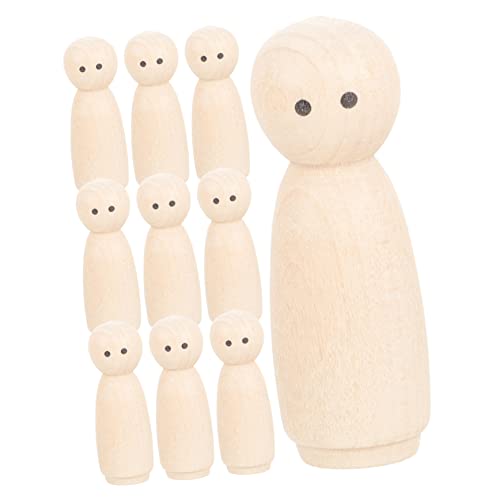 Homoyoyo 10Stücke Hölzerne Peg Puppen Zum Bemalen DIY Holzfiguren Naturholzfarbe Bastelideen Für Heimdekoration Homoyoyo 10Stücke Hölzerne Peg Puppen Zum Bemalen DIY Holzfiguren Naturholzfarbe Bastelideen Für Heimdekoration von Homoyoyo
