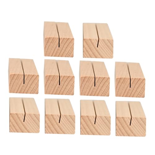 Homoyoyo 10Stücke Holz Notizhalter Desktop Kartenhalter aus Buchenholz Kreative Holzsockel für Büro und Wohnraumdekoration für Visitenkarten und DIY Projekte von Homoyoyo
