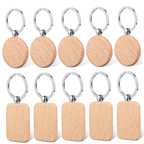 Homoyoyo 10Stücke Holz Schlüsselanhänger Rund Blanko Tags Für Gravur Und DIY Leicht Und Für Namensschilder Und Dekorationen von Homoyoyo