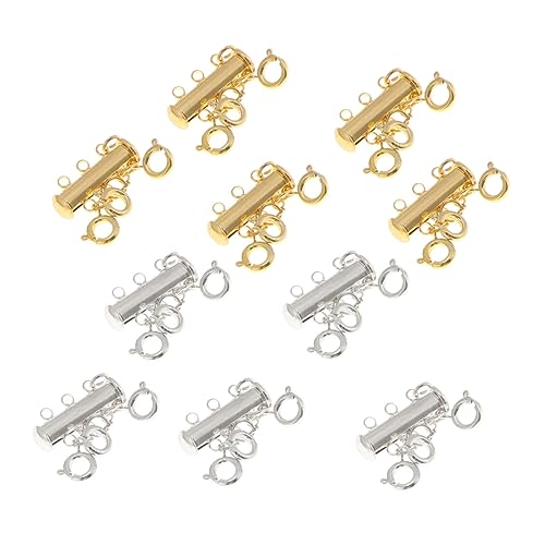 Homoyoyo 10Stücke Magnetverschluss Armband Zubehör Teiliges Goldenen und Silbernen Schmuckverbindern für Mehrreihige und Armbänder Verhindert Verwicklungen von Homoyoyo