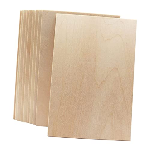 Homoyoyo 10Stücke Rechteckige Holzscheiben Unbehandelte DIY Holzplatten für Bastelprojekte Natürliche Holzdekorationsmaterialien für Ideen von Homoyoyo