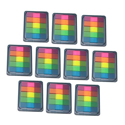 Homoyoyo 10Stücke Selbstklebende Indexetiketten Fluoreszierende Notizzettel für Büro und Schule Wiederverwendbare Haftnotizen Bunte Stickers für Organisation und Planung von Homoyoyo
