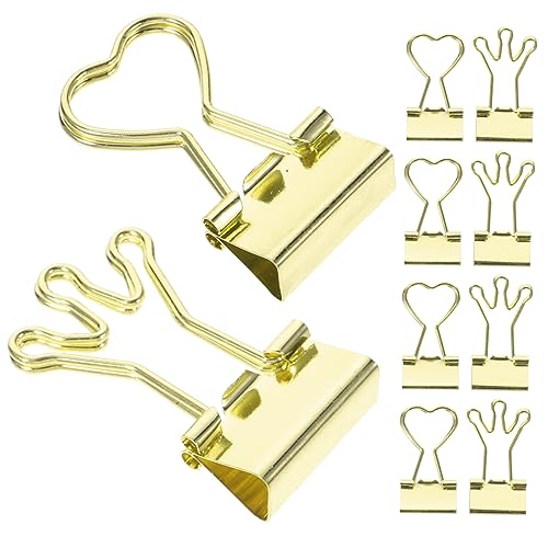 Homoyoyo 10Stücke Teiliges Dekorative Binder Clips aus Vielseitige Büroklammern für Notizbücher Kalender und Scrapbooking Robust und Langlebig für Büro und Zuhause von Homoyoyo