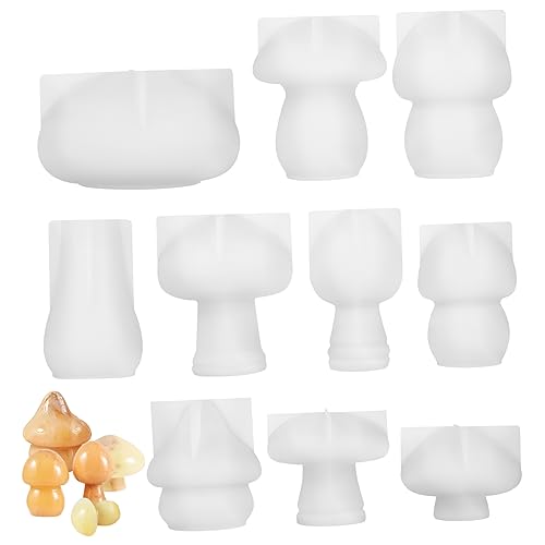 Homoyoyo 10Stücke Teiliges Epoxidharz Silikonform für DIY Pilzdesigns Vielseitige Gießformen für Handwerksprojekte und Heimdekorationen Langlebig von Homoyoyo