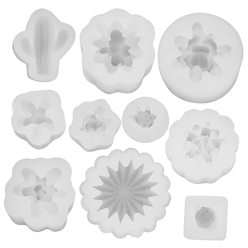 Homoyoyo 10Stücke Teiliges Silikon Kerzenform für DIY Teelichter Wiederverwendbar für Duftende und Pflanzenmuster Sichere und Langlebige Silikonmaterialien von Homoyoyo