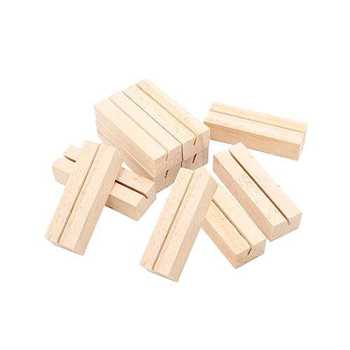 Homoyoyo 10Stücke Tischhalter Holz Rechteckiger Fotostandhalter Für Bilder Handgefertigter Kartenhalter Dekorativer Aufsteller Für Menükarten Und Notizen von Homoyoyo