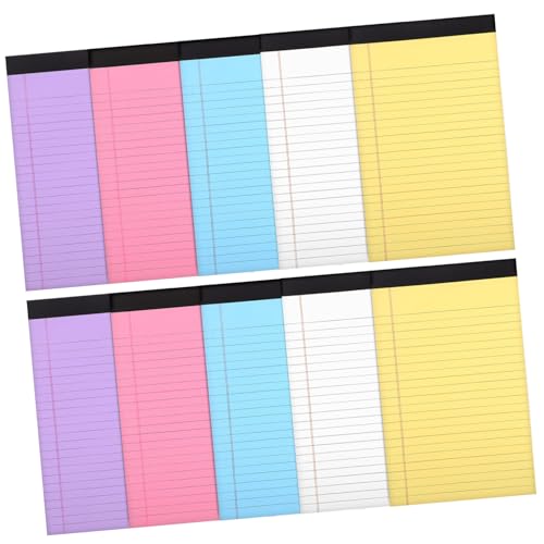 Homoyoyo 10er Packung Buntes Notizbuch Perforierte Linierten Notizblätter Rot Blau Gelb Weiß und Vielseitige Schreibunterlagen für Bürobedarf und Kreative Projekte von Homoyoyo