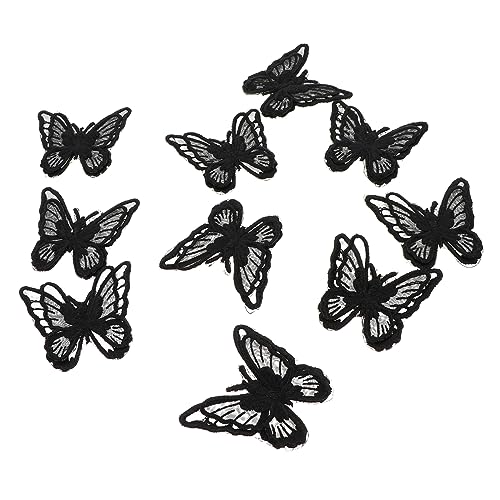 Homoyoyo 10stücke Schmetterling Bestickte Patches Schmetterlinge Stoffpatches Stickpatches Stoffpatches Patch Sticker Hot Melt Sticker Für Diy Kleidung Partykleid Abendkleid Brautkleid von Homoyoyo