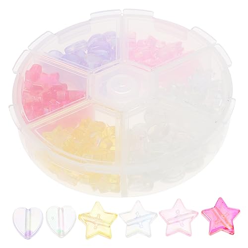 Homoyoyo 110Stücke Acryl Stern Perlen DIY Spacer Perlen für Schmuckherstellung Armbänder und Ohrringe und Farbecht für Basteln von Homoyoyo