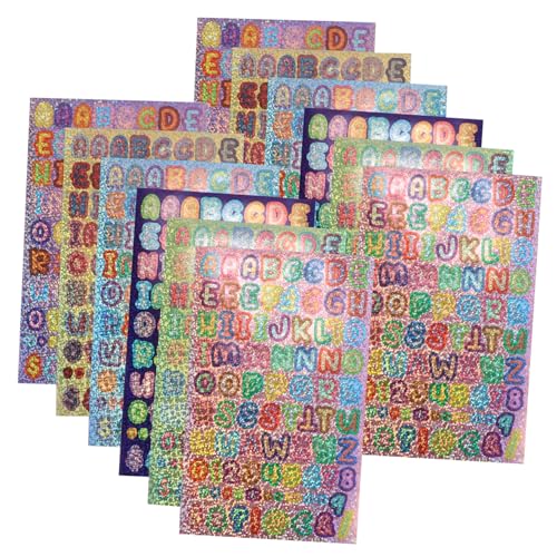 Homoyoyo 12 Blatt Bunte Selbstklebende Buchstaben und Zahlenaufkleber Teiliges für DIY Projekte Scrapbooking Wasserflaschen und Computerdekoration von Homoyoyo