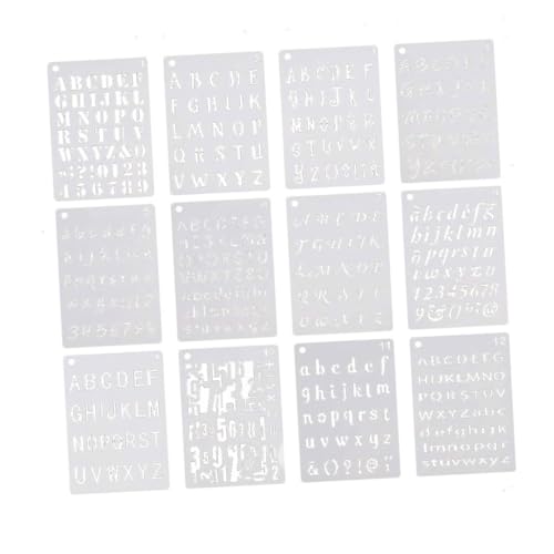 Homoyoyo 12 Blatt Teiliges Buchstaben Zahlen schablonen Wiederverwendbare DIY Zeichenvorlagen für Glatte Kanten Einfach zu Reinigen für Malerei Basteln Wanddekoration und Handwerk Homoyoyo 12 Blatt Teiliges Buchstaben Zahlen schablonen Wiederverwendbare DIY Zeichenvorlagen für Glatte Kanten Einfach zu Reinigen für Malerei Basteln Wanddekoration und Handwerk von Homoyoyo