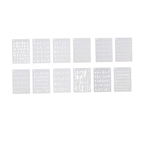 Homoyoyo 12 Blatt Teiliges DIY Malvorlagen mit Buchstaben und Zahlen Schablonen aus Langlebigem Sicherem Material für Glatte Kanten Wiederverwendbar zum Basteln Malen und Schule von Homoyoyo