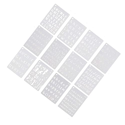 Homoyoyo 12 Blatt Wiederverwendbare DIY Schablonen für Buchstaben und Zahlen für Kunst Basteln und Wanddekoration Hochwertigem Material Leicht zu Reinigen und Einfach zu Verwenden von Homoyoyo