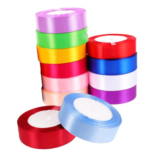 Homoyoyo 12 Rollen Bunte Geschenkbänder Dekorative Ribbons für Geschenkverpackungen Bastelprojekte und Blumenarrangements Langlebig und Einfach zu Handhaben von Homoyoyo