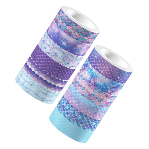 Homoyoyo 12 Rollen Dekorative Washi Tapes Farbverlauf Mermaid Design für Scrapbooking DIY Handwerk Geschenkverpackungen und Notizbücher von Homoyoyo
