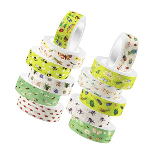 Homoyoyo 12 Rollen Insekten Motiv Washi Tape Transparent Klebeband für Scrapbooking DIY Bastelprojekte Selbstklebendes Leicht Abreißbares Dekorationsband für Tagebücher Karten und Homoyoyo 12 Rollen Insekten Motiv Washi Tape Transparent Klebeband für Scrapbooking DIY Bastelprojekte Selbstklebendes Leicht Abreißbares Dekorationsband für Tagebücher Karten und von Homoyoyo