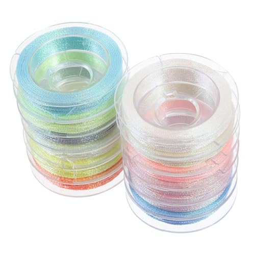 Homoyoyo 12 Rollen Leuchtendes Stickgarn Nähfaden Farben für DIY Sticken und Quilten Hochwertige Mehrfarbige Luminous Fäden für Kreative Projekte von Homoyoyo