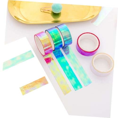 Homoyoyo 12 Rollen Regenbogen Film Klebeband Wasserfestes Dekoratives DIY Bastelband mit Farben Haftstark Vielseitig für Scrapbooking Geschenkverpackung und Kreative Projekte von Homoyoyo