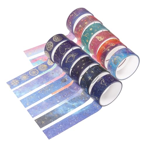 Homoyoyo 12 Rollen Sternenhimmel Washi Tape Bastelset Band Klassische Thematische Aufkleber Vintage Washi Tape Ästhetisches Washi-tape Bastelklebebänder Dekorative Bänder Japanisches Papier von Homoyoyo