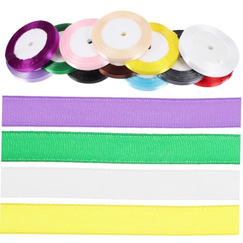 Homoyoyo 12 Rollen Teiliges Buntes Satinband Breit pro Schneidbares Geschenkband aus Strapazierfähigem Polyester für Geschenkverpackung Basteln Dekoration Schleifen und DIY Homoyoyo 12 Rollen Teiliges Buntes Satinband Breit pro Schneidbares Geschenkband aus Strapazierfähigem Polyester für Geschenkverpackung Basteln Dekoration Schleifen und DIY von Homoyoyo